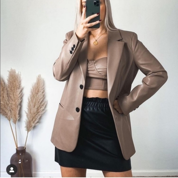ZARA FAUX LEATHER OVERSIZED BLAZER  Size S and M - Picture 13 of 16